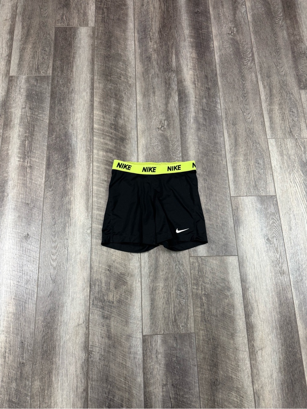 Nike Black/Yellow Spandex Shorts‎